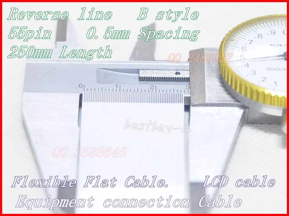 0,5 мм расстояние + 250 мм длина + 55 контактов B/обратная линия ЖК-Кабеля FFC Гибкий плоский кабель. 55P * 0,5b * 250 мм