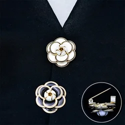 White Black Camellia Flower Brooch For Women Bijoux Elegant Gift Camellias Brooches Pierce