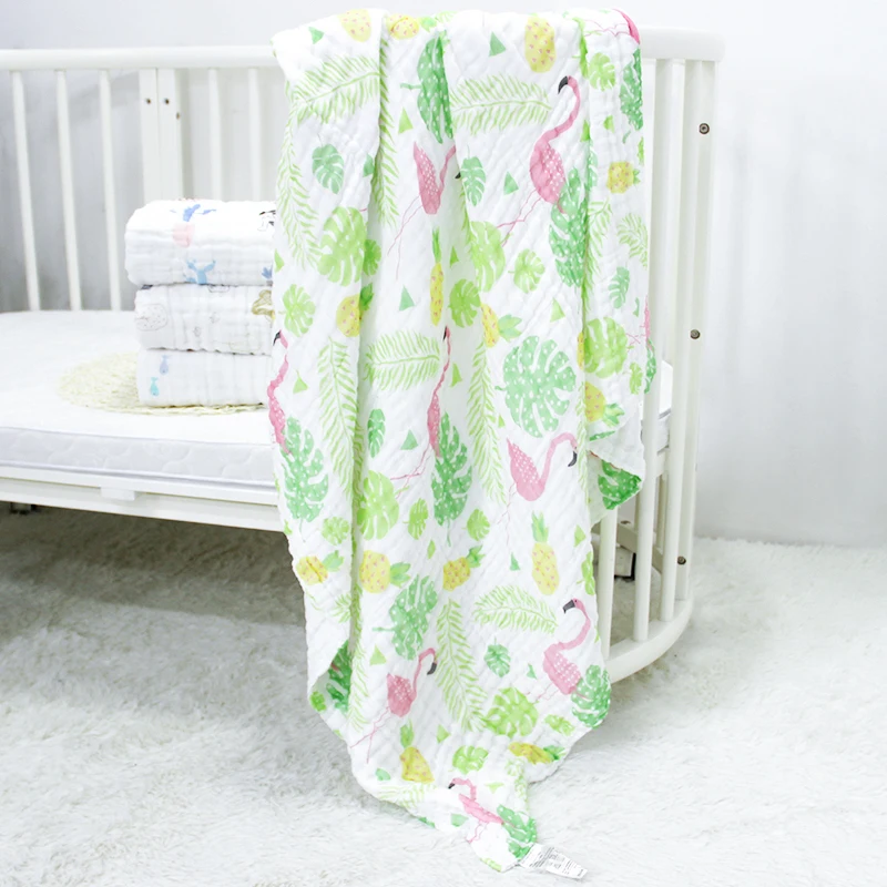 Baby Blanket 105X105CM New Muslin Cotton 3 Layer Thicken Newborn Swaddling Baby Swaddle Bath Towel Bedding Receiving blanket