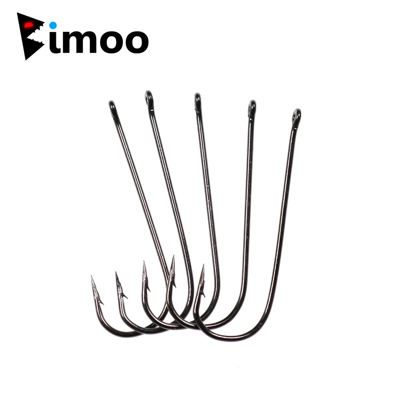 

Bimoo 500PCS Aberdeen Long Shank Fish Hook Saltwater Fresh Water Hooks Sabiki Rig Streamer Fly Hook Size 10 4 2 2/0 Wholesale