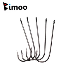 Bimoo 500PCS Aberdeen Long Shank Fish Hook Saltwater Fresh Water Hooks Sabiki Rig Streamer Fly Hook Size 10 4 2 2/0 Wholesale