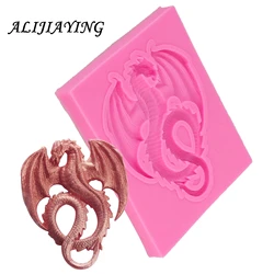 1Pcs Flying dragon shape Silicone Fondant Molds Wedding Cake Decorating Tools Candy Clay Gumpaste Chocolate Moulds D1012