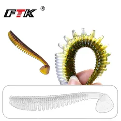 FTK 75mm 100mm 125mm Silicone Bait Smell Soft Fishing Lure 4-10PCS Wobblers Worm Shad Artificial Fishing Bait For Bass