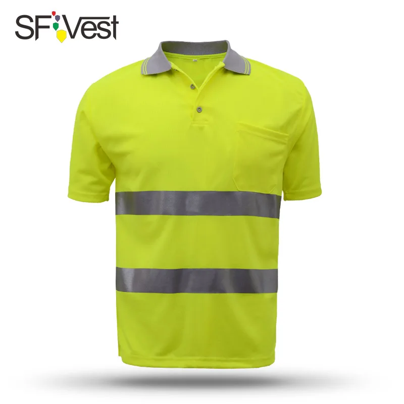 

Hi vis t shirt work safety clothing workwear dry fit t shirt short sleeve reflective safety shirt