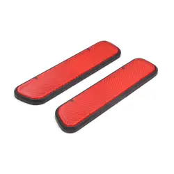 Uxcell 2Pcs Red Plastic Car Vehicle Reflective Sticker Decor Self Adhesive Reflectors 15x3.7x0.7cm
