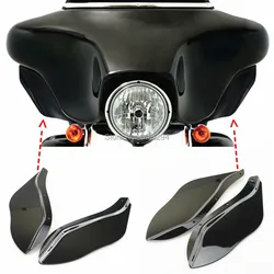 Motorcycle Black Plastic Side Wing Windshield Air Deflector For Harley Davidson Touring FLHR FLHT FLHX 1996-2013