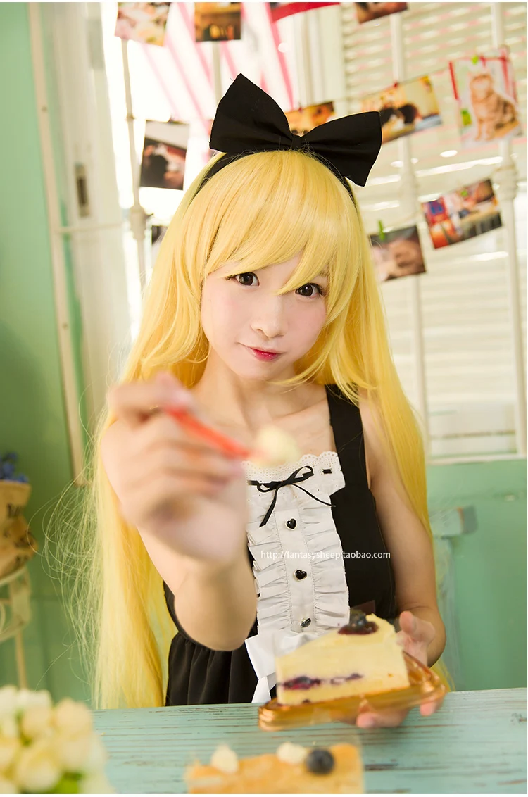 Monogatari Shinobu Oshino Cosplay Costume with socks and hair accessory 11