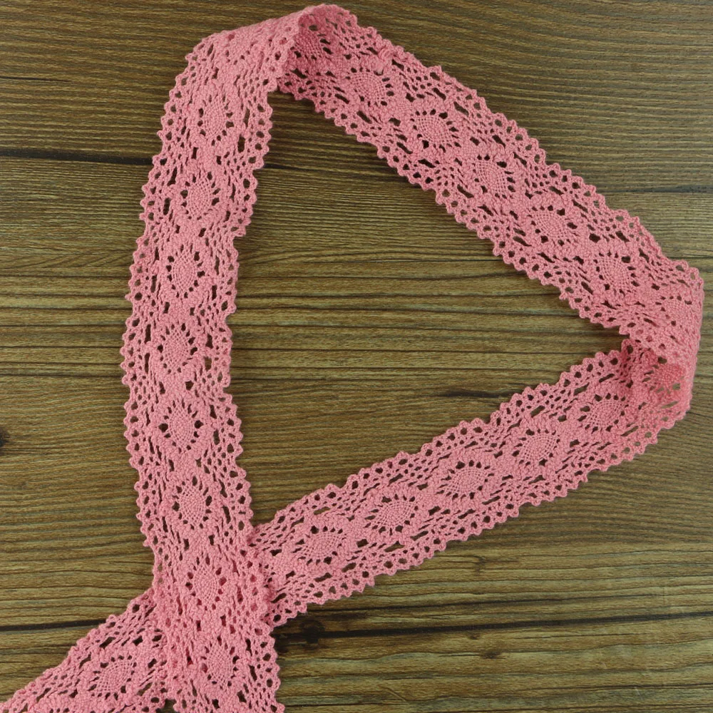 color Hot Sale Cotton Lace Roll Ribbon Knit Adhesive Tape Sticker Craft Decoration Fabric