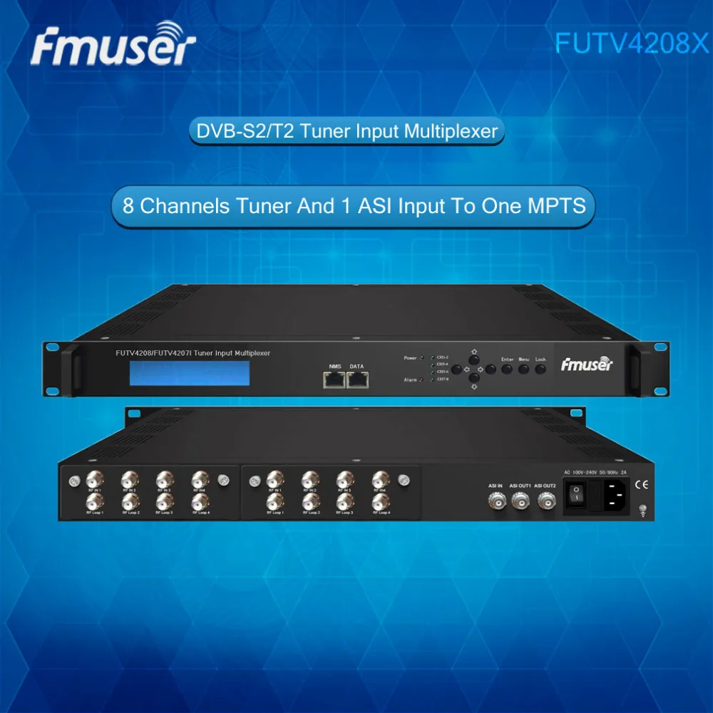 

FUTV4208 8 Tuner IRD(8 DVB-S2/T2 RF Input,1 ASI In,2 ASI 1 IP Output)Multiplexer