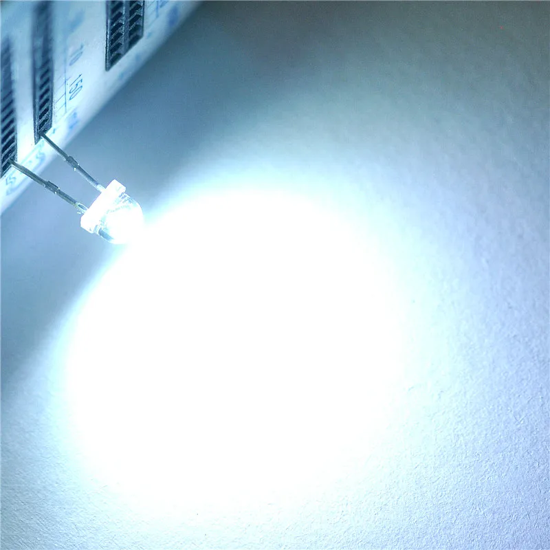 LED light-emitting diode straw hat 5MM white hair white light (1000pcs)