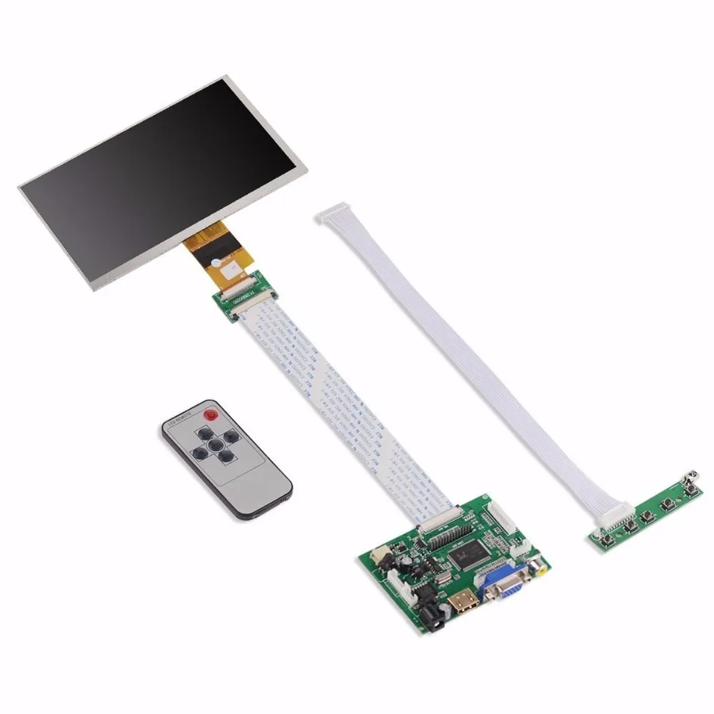 TFT LCD Screen Display with Remote Driver Control Board, 7 