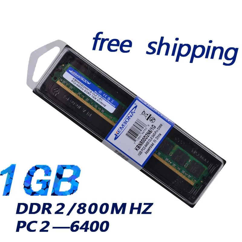 

KEMBONA wholesale price DDR2 800 1gb ram , PC2 6400 1GB Desktop RAM Memory Free Shipping