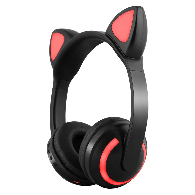 Cat Ear Seven-color Illuminated Stereo Headset Bluetooth Headset Mini Bluetooth Wireless Earphones Earbuds For All Smart phone