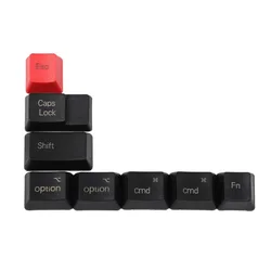 YMDK 8 Key Thick PBT Black Red Mac Keycap OEM Profile For MX Mechanical Keyboard Dolch Keyset Black Red Mixed Keyset