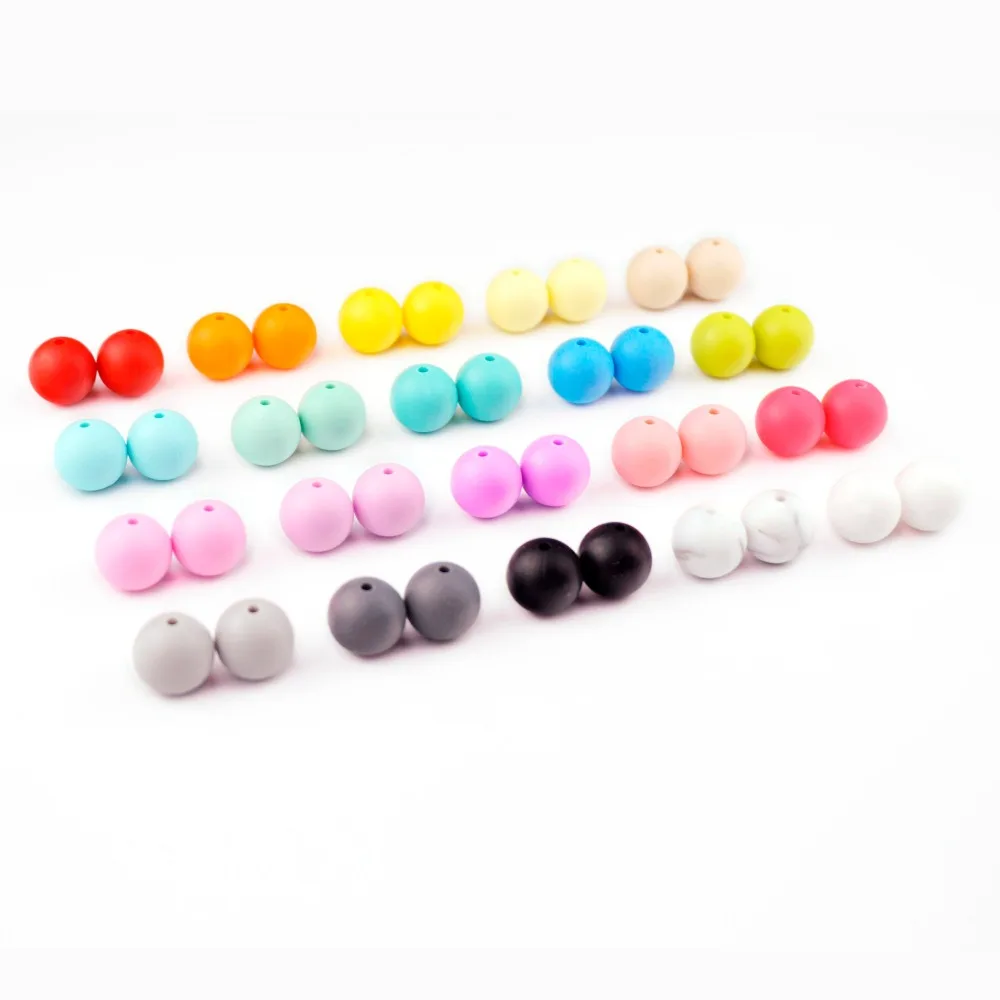 

Sutoyuen 30pcs Round Silicone Beads 12mm Food Grade BPA Free Teether Beads DIY Baby Dummy Pacifier Nursing Jewelry Toy Accessori