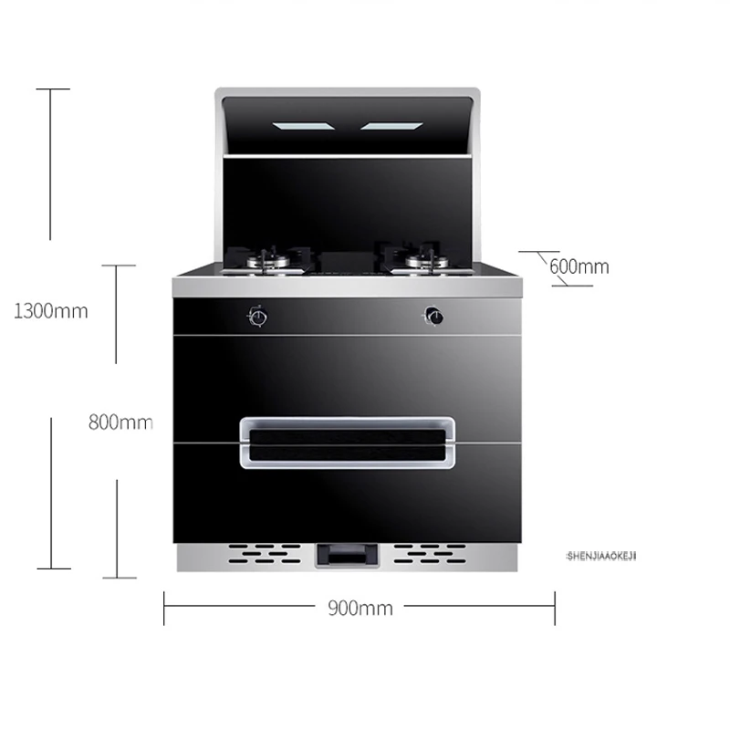 موقد غاز كوكتوب من الفولاذ المقاوم للصدأ + آلة دخان لامبلاك متعددة الوظائف التنظيف التلقائي طنجرة مطبخ متكاملة 220 فولت