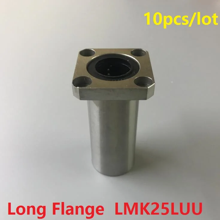 

10pcs/lot LMK25LUU 25mm 25*40*112mm long type square Flange linear bearings bushing for 3d printer CNC router 25x40x112mm