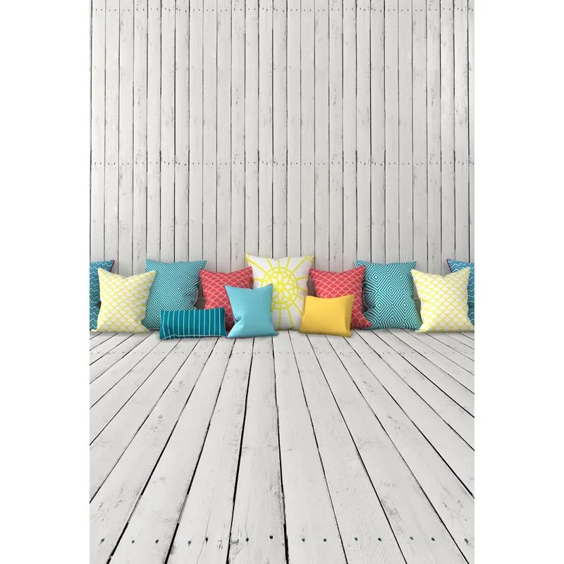 

Vinyl Wood Background for Photo Studio Printed Pillows Newborn Baby Shower Prop Kids Children Photography Backdrops Wooden Floor