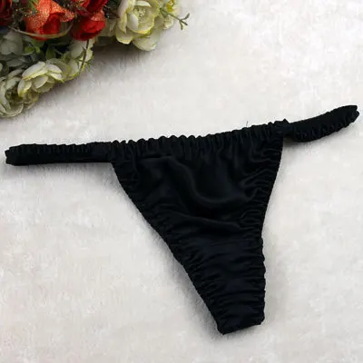 100% Silk Women Sexy Thong Sexy Silk Underwear Breathable Antibacterial T Pants Pants