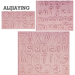 M1273 1Pcs DIY Alphabet silicone mold letter number fondant tools cake mold chocolate dessert tool Flexible Baking Mold
