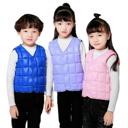 New Boys Girls Vest For 1-2 Years Children's Sleeveless Warm Vests For Spring Autumn Winter Down Cotton Kid Waistcoat KF263