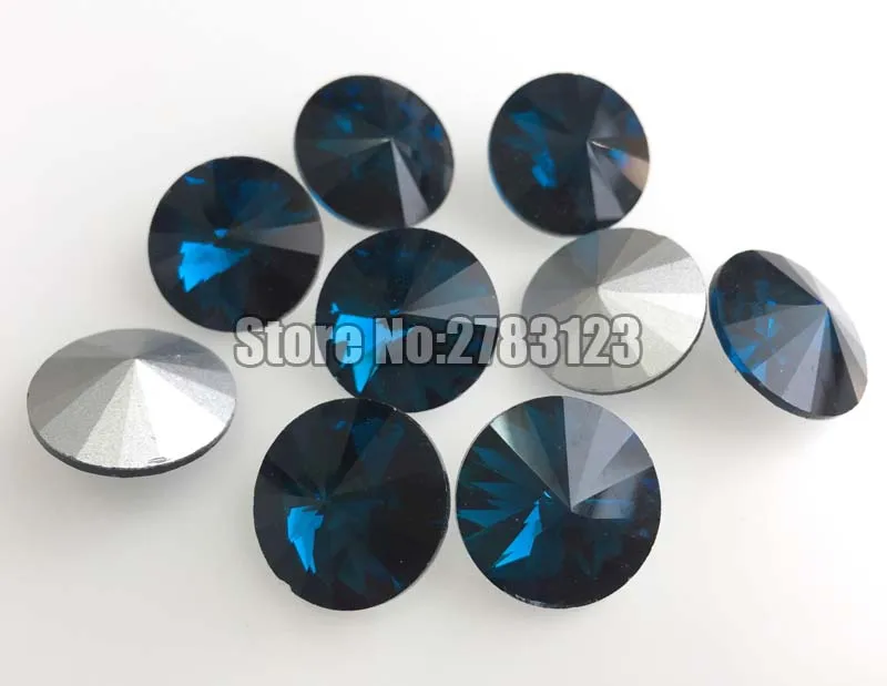 Factory sales Round pointback high quality Glass Peacock blue loose rhinestones,DIY Phone/nail art /Clothing accessories SWYP014