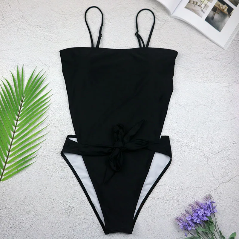 2025 Sexy Swimsuit Women Swimwear One Piece Halter One Piece Push Up Swimsuit Bandage Bathing Suit Wear Female Beachwear 3336