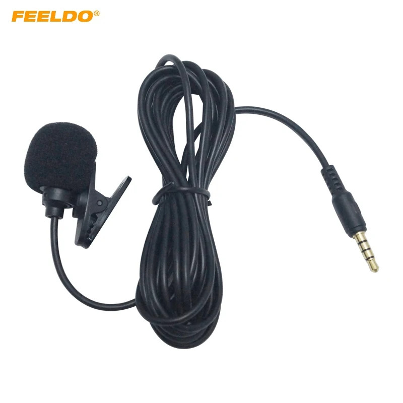 

FEELDO Car GPS Microphone Kit Clip Mount For Car Interior Handsfree Calls With 3.5mm TRRS Jack and 3M Cable #HQ2275