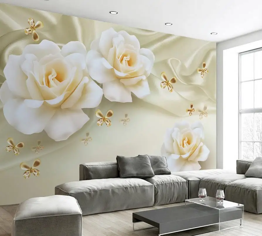 

3d wallpaper for room Rose Silk Background wallpaper 3d flower customized wallpaper for walls