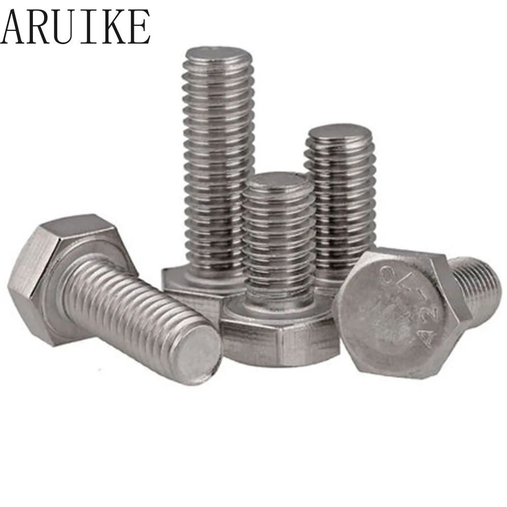 10pcs/Lot DIN933\GB5783 M8x75 mm M8*75  304 Stainless Steel hex bolts Outside the hexagonal screw