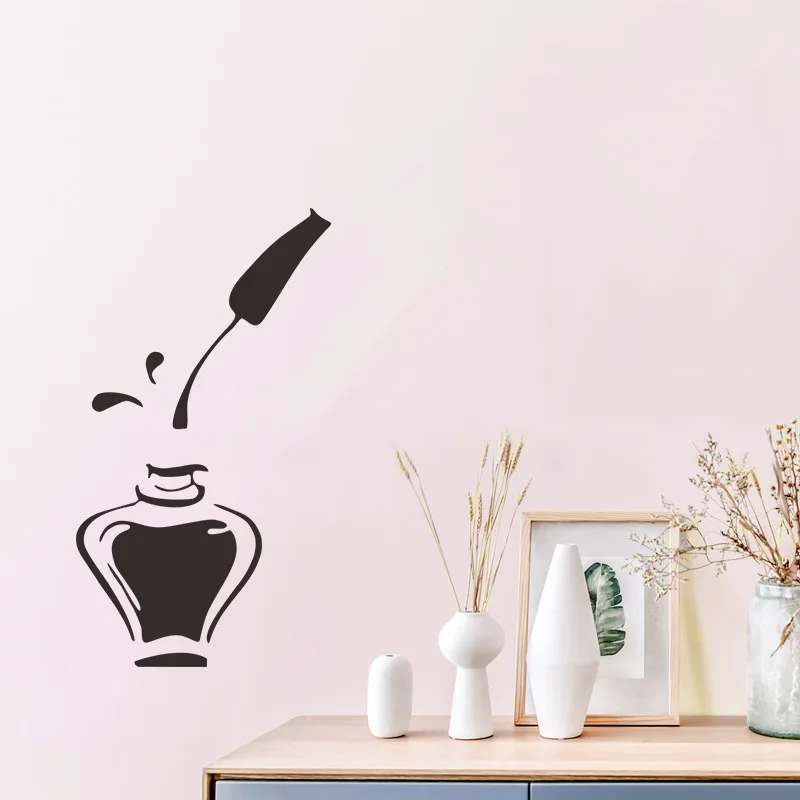 

Nail Polish Wall Sticker For Girl's Room Nail Art Advertising Home Decoration Art Decals Glass Window Fashion Personal Wallpaper