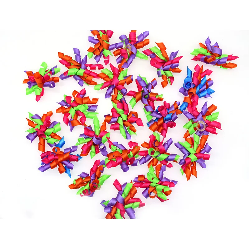 

100PC/Lot Colorful Ribbon Bows Hot Roll Hair bows Rubber Bands For Dog Party Grooming Hair Bows Accessories Dog Supplier