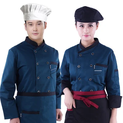 Chef wear long sleeved women autumn and winter chef kitchen  uniform tooling hotel restaurant service