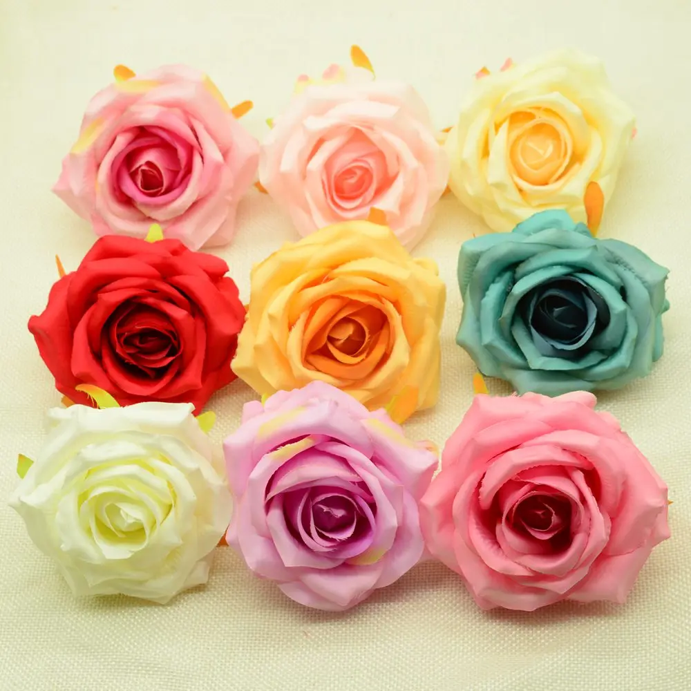 

10pcs Silk Roses Artificial Flowers for Home Wedding Decoration Accessories Diy Valentine's Day Gifts Box Fake Plastic