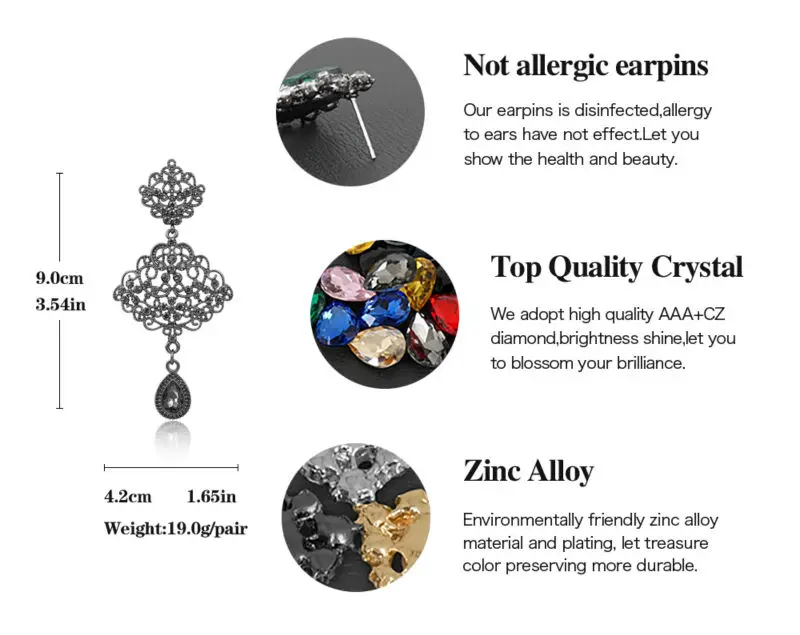 VEYO Full of Rhinestone Earrings for Woman Crystal Drop Earrings Chinese style Zinc Alloy Lead free nickel free