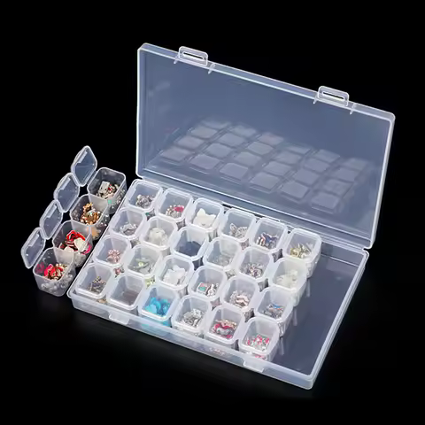 28 Grids Diamond Embroidery Storage Box Bins Medicine Diamond Painting Accessory Boxes Case Cross Stitch Tools Organizer