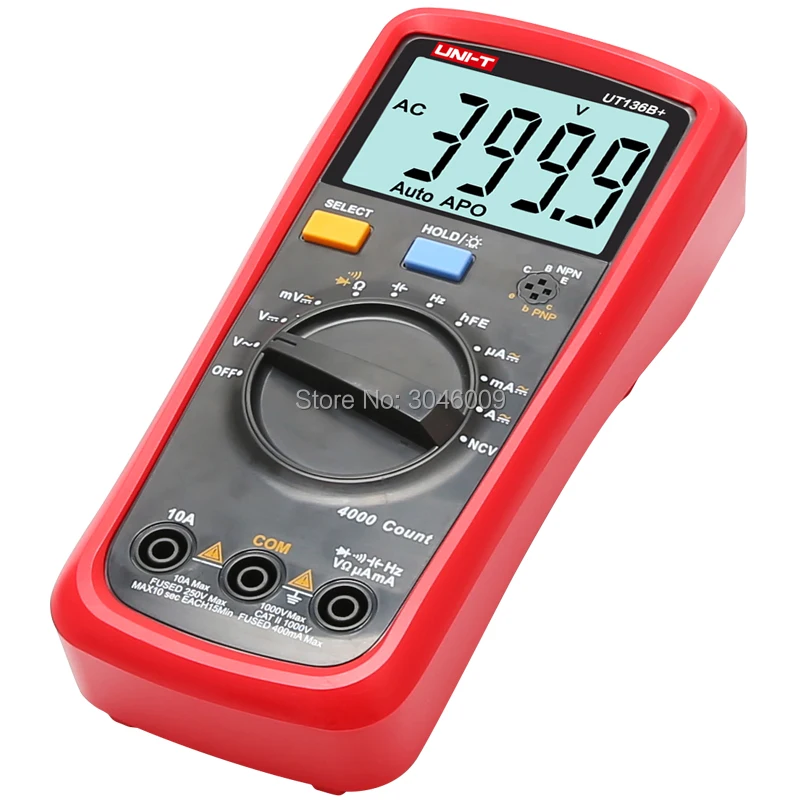 UNI-T UT136B+/UT136C+ Automatic Range Digital Multimeter; Resistor/Capacitor/Frequency/Temperature/HFE/NCV Test