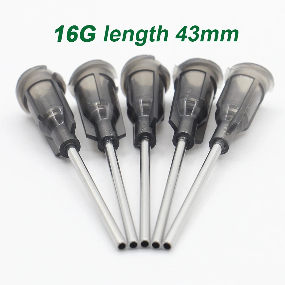 50pcs 16G length 43mm Precision passivated S.S. Dispense Tip with PP Safetylok hub, glue dispenser needles