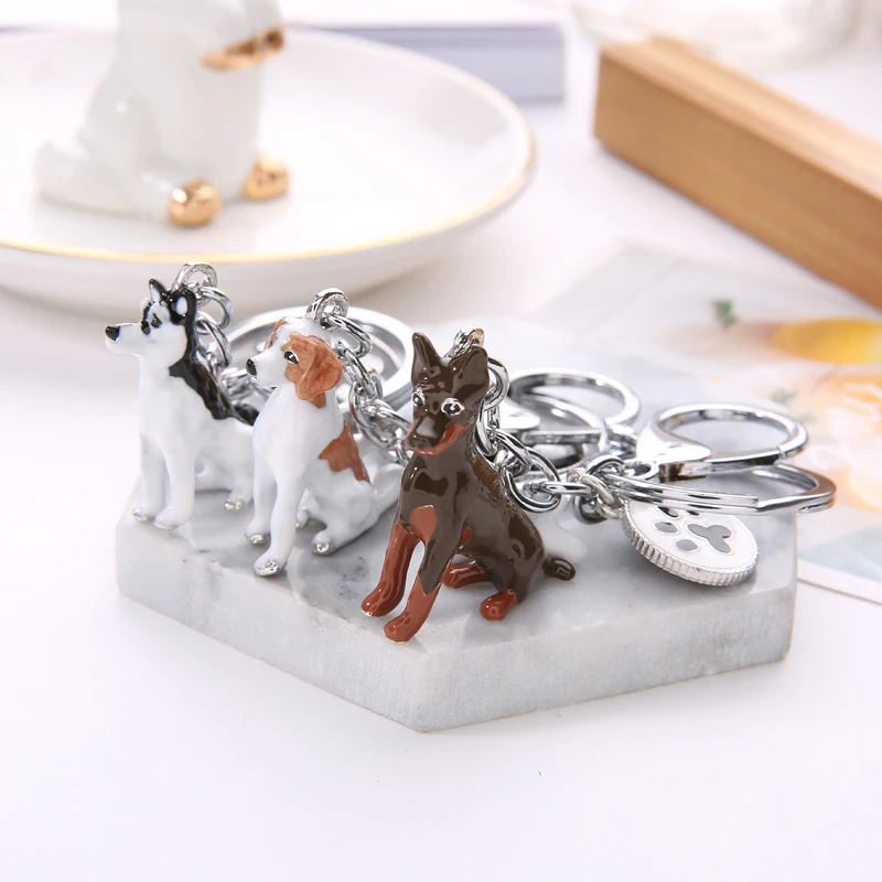 Keychain 2019 Fashion Jewelry  Dog lovers Dachshund Keychains bag Charm Animal  Car Keyring Best Gift for Men Women