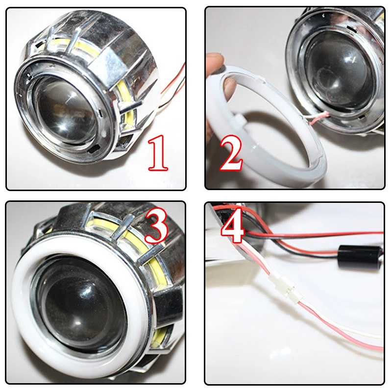 Car Angel Eyes Red 60mm 70mm 80mm 90mm 95mm 100mm 110mm 120mm 12V LED Halo Ring DRL Universal for Car Auto Fog Light Motorcycle