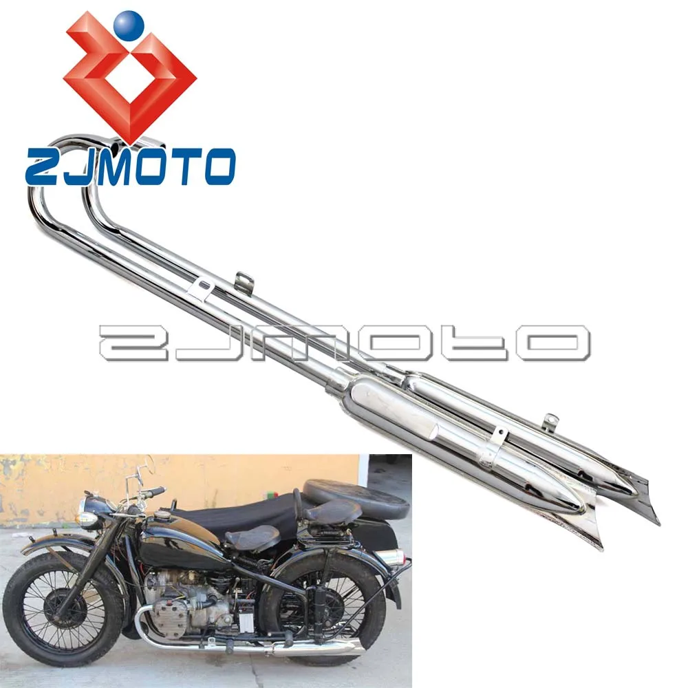 

Motorcycle 32HP Exhaust Muffler Pipes For BMW K750 M1 M72 R71 R12 CJ Dnepr MT12 Fishtail Mufflers Silencers