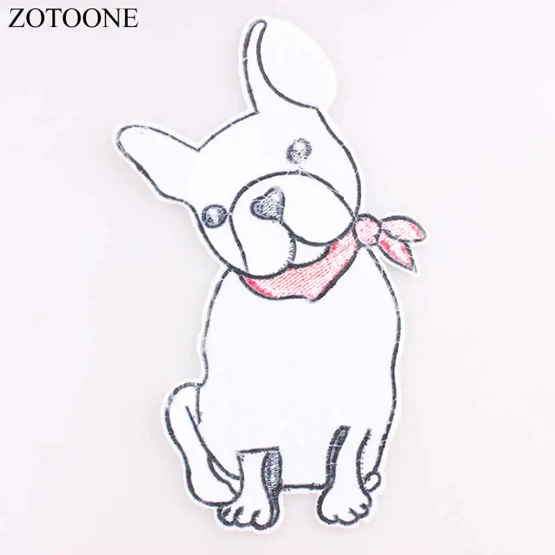 ZOTOONE Sequin Big Dog 25*15CM Patch for Clothing Jackets T-Shirt DIY Decal Apparel Accessory Sew on Embroidered Patch Badge D