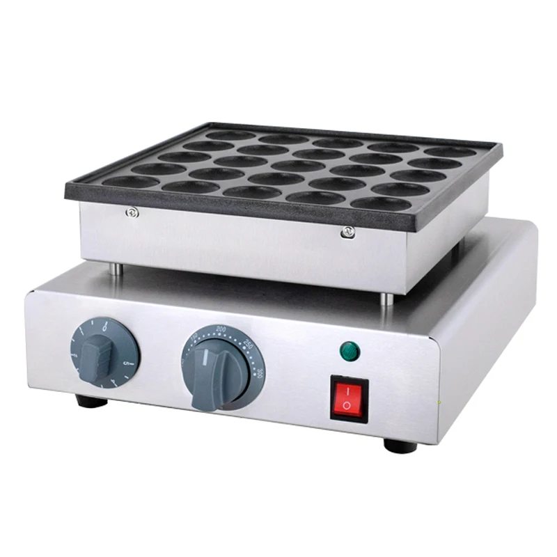 Commercial Pancake Machine 25 Holes Dutch Poffertjes Grill Mini Pancake Maker Non-stick 900W Dorayaki Griller