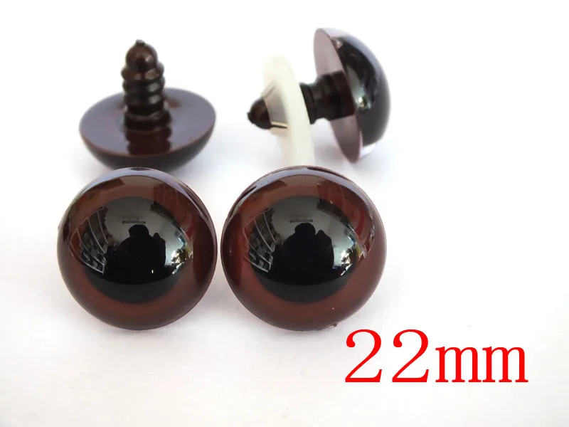 22mm Brown Safety Eyes/Plastic Doll eyes Handmade Accessories For Bear Toys Hard Snap Animal Puppet Crafts - 60pcs/lot