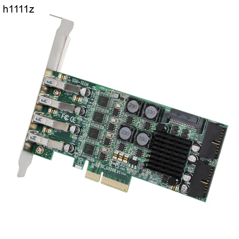 

USB 3.0 PCI-E Expansion Card Raiser 8Port USB3.0 PCI Express Card 19 Pin USB 3.0 Adapter SATA Power Connectors for Server Camera