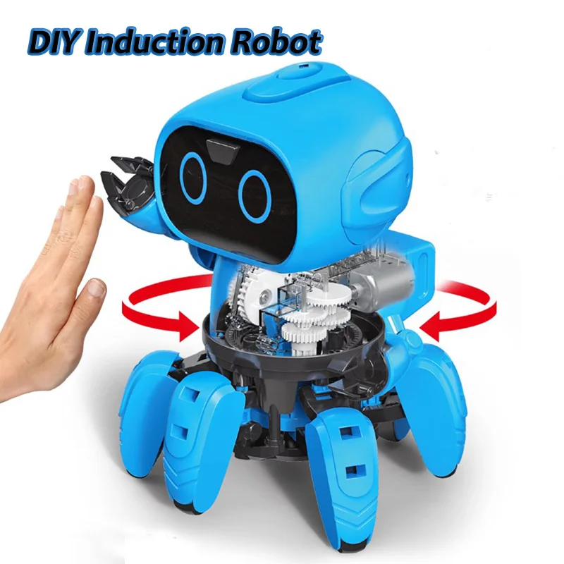 DIY Robot Wireless Remote Control diy Assembly Robot Infrared Sensing Building Blocks Toy robot can Automatic Obstacle Avoidance