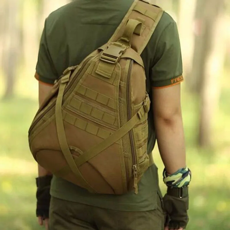 Men Tactical Backpack Single Shoulder Bag Chest Molle Crossbody Outdoor Camping Sling Waterproof Laptop Hunting Fishing Bags