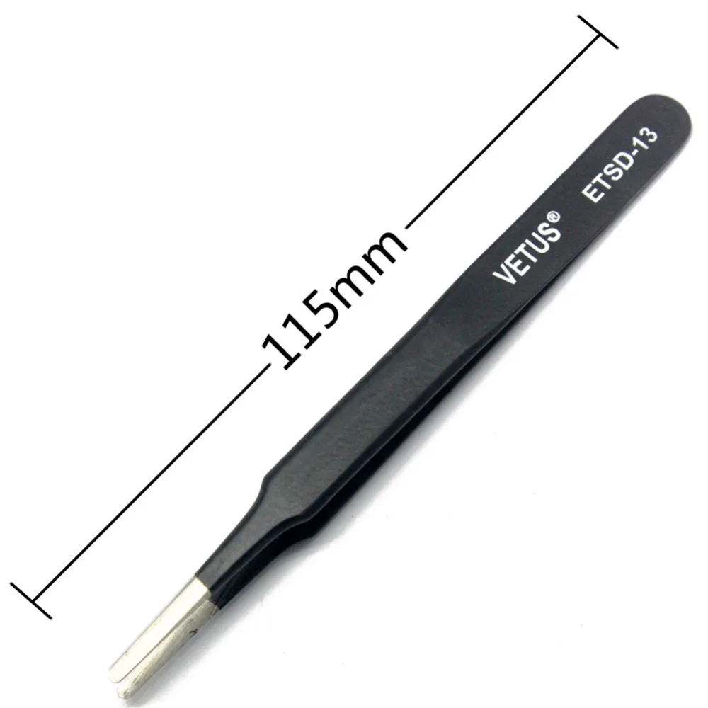 Aidetek High quality Fine Super  Anti-static Anti-Magnetic  Non-corrosive Anti-acid Steel Tweezers ESD-TS-13