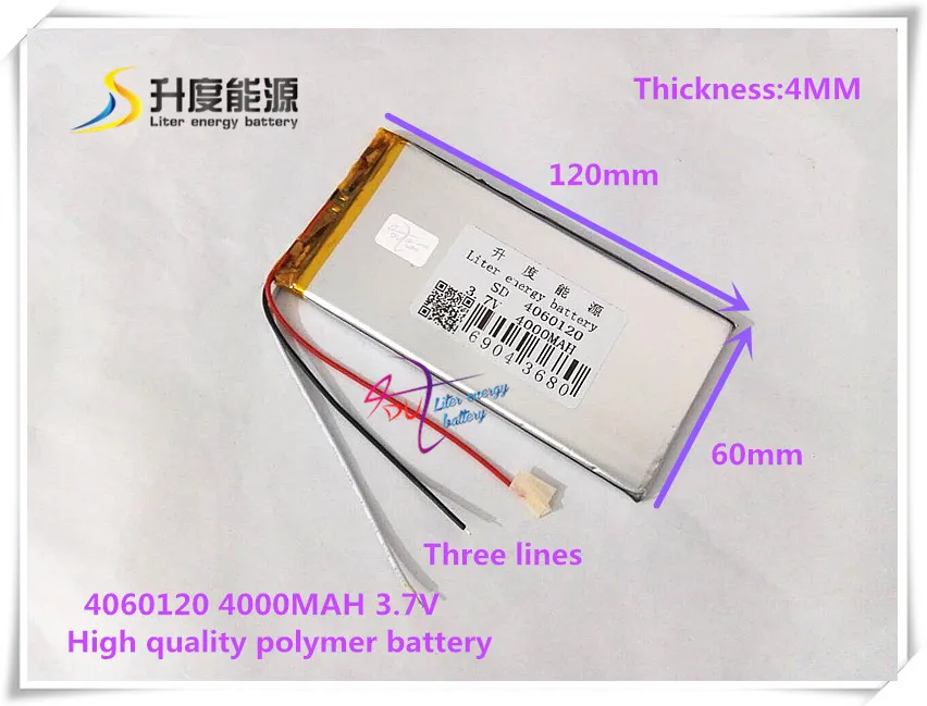 3.7 V lithium polymer battery 4060120 tablet battery 4000 mah mobile power