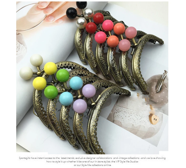 colorful candy color buckle small women purse frame metal clasp 11 colors 8.5cm DIY bag material accessories 5pcs/lot